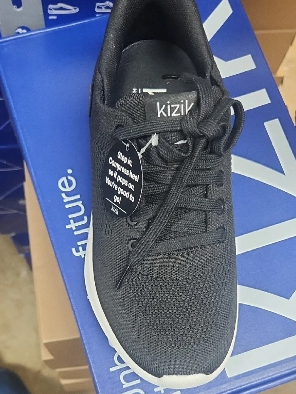 Kizik Women's Lima Knit Slip-On Sneaker — Black/White